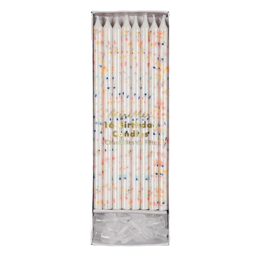 Tall Neon Confetti Candles