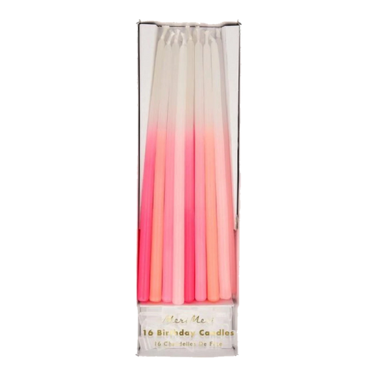 Pink Dipped Taper Candles