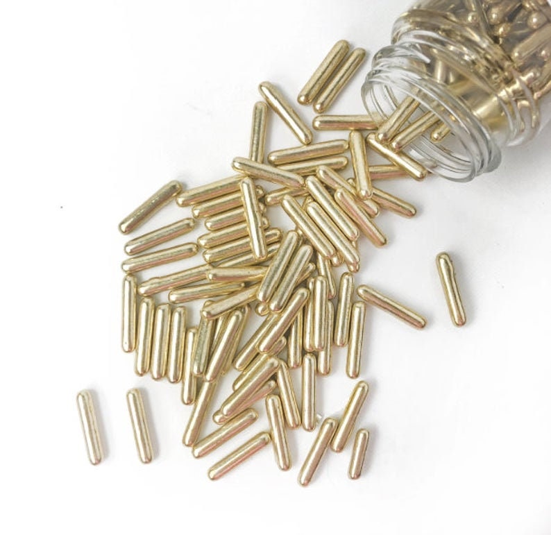 Gold Metallic Rods Sprinkles