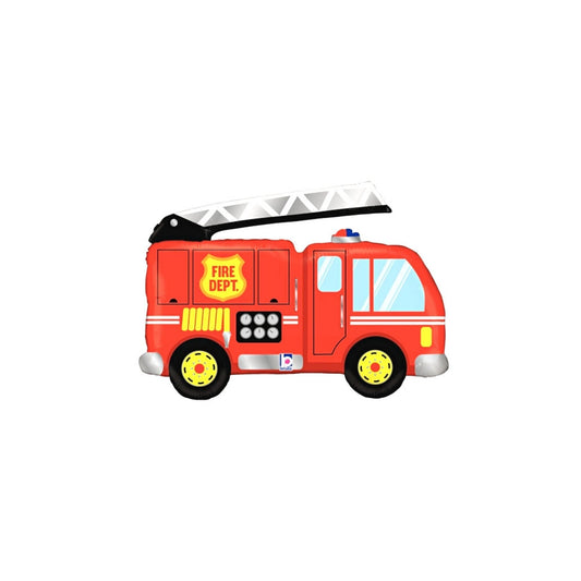 Red Foil Fire Truck Balloon