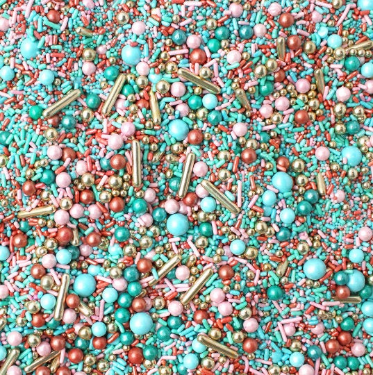 Pink & Teal Cake Sprinkles Mix