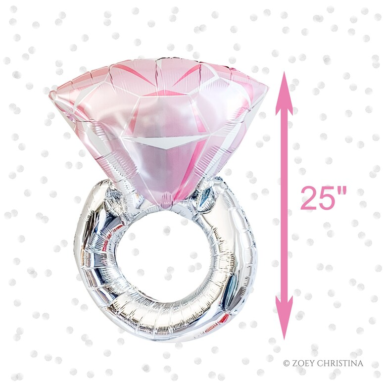 Pink Engagement Ring Foil Balloon