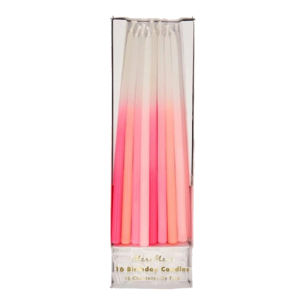 Pink Dipped Taper Candles