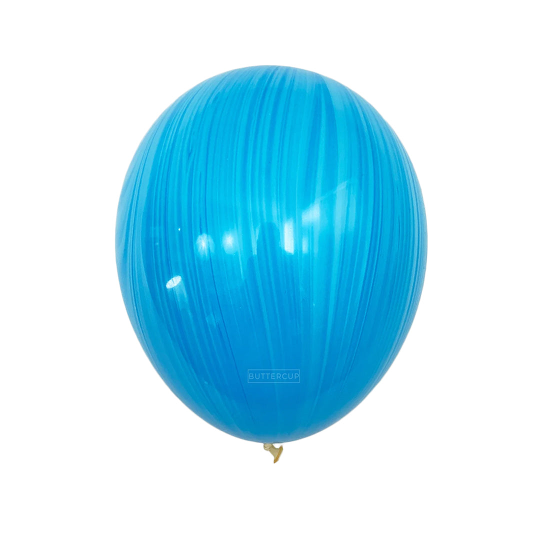 11" Blue Marble Latex Balloons