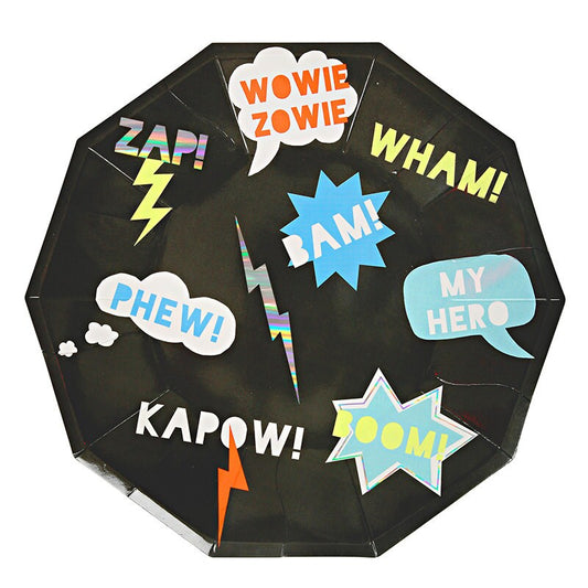 Pack of 8 Super Hero Party Paper Plates