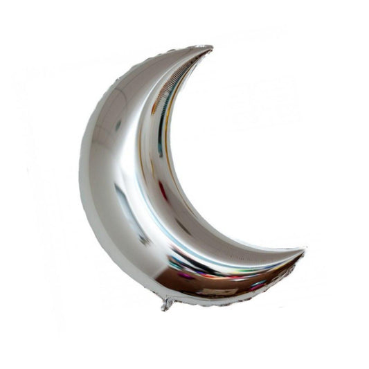 Silver Foil Crescent Moon Balloon