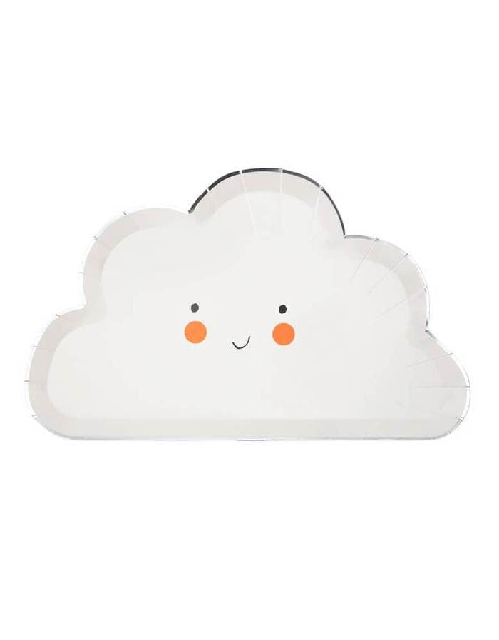 Cloud Themed Paper Plates with Silver Foil Lining