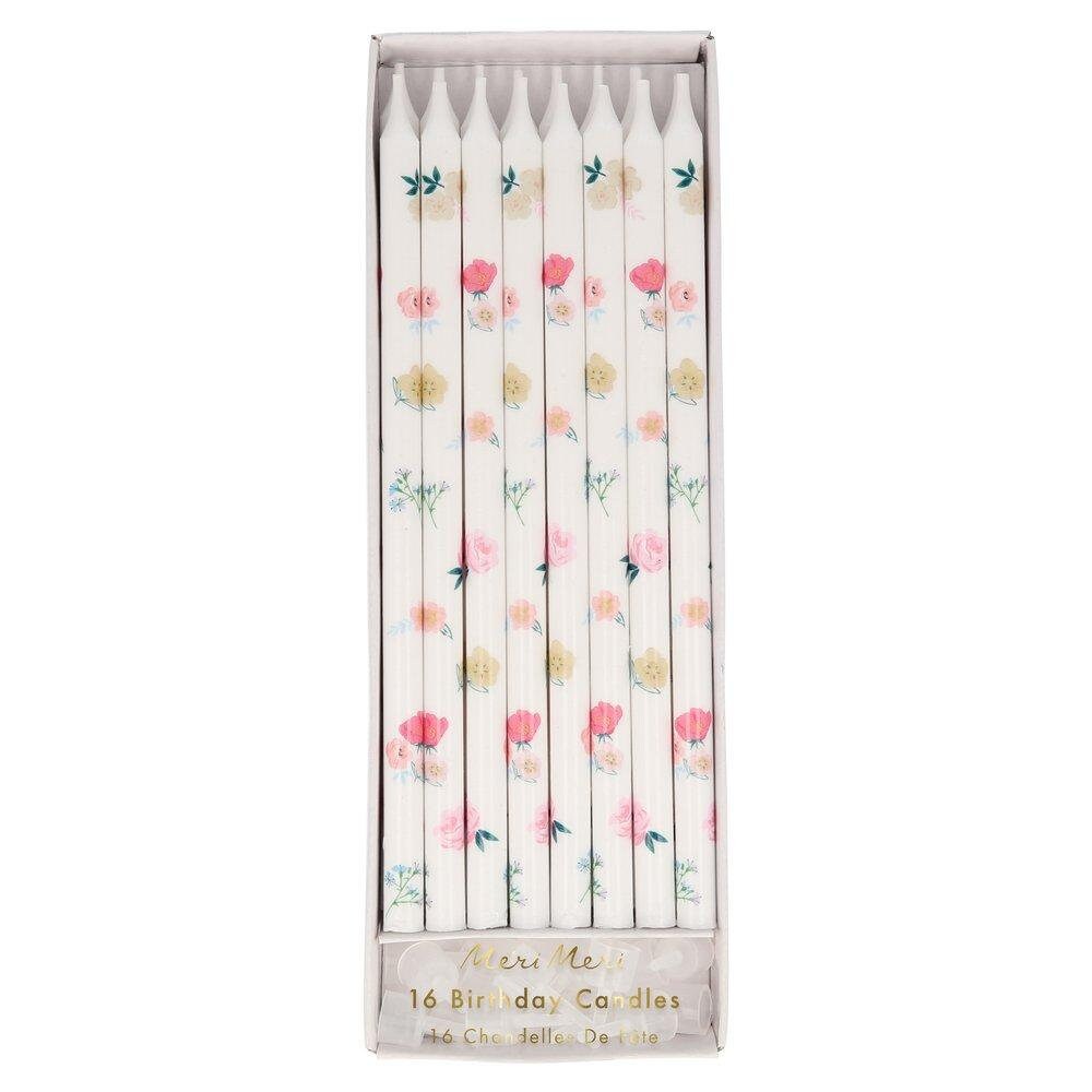 Boho Floral Tall Candles