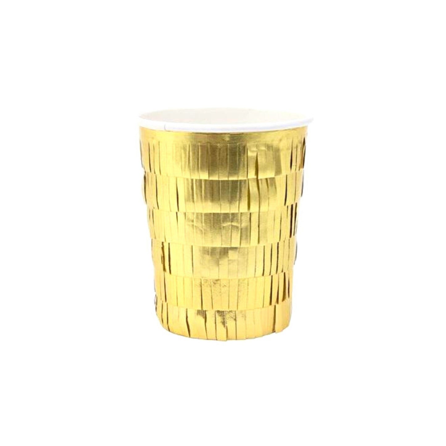 8 Gold Fringe Party Cups