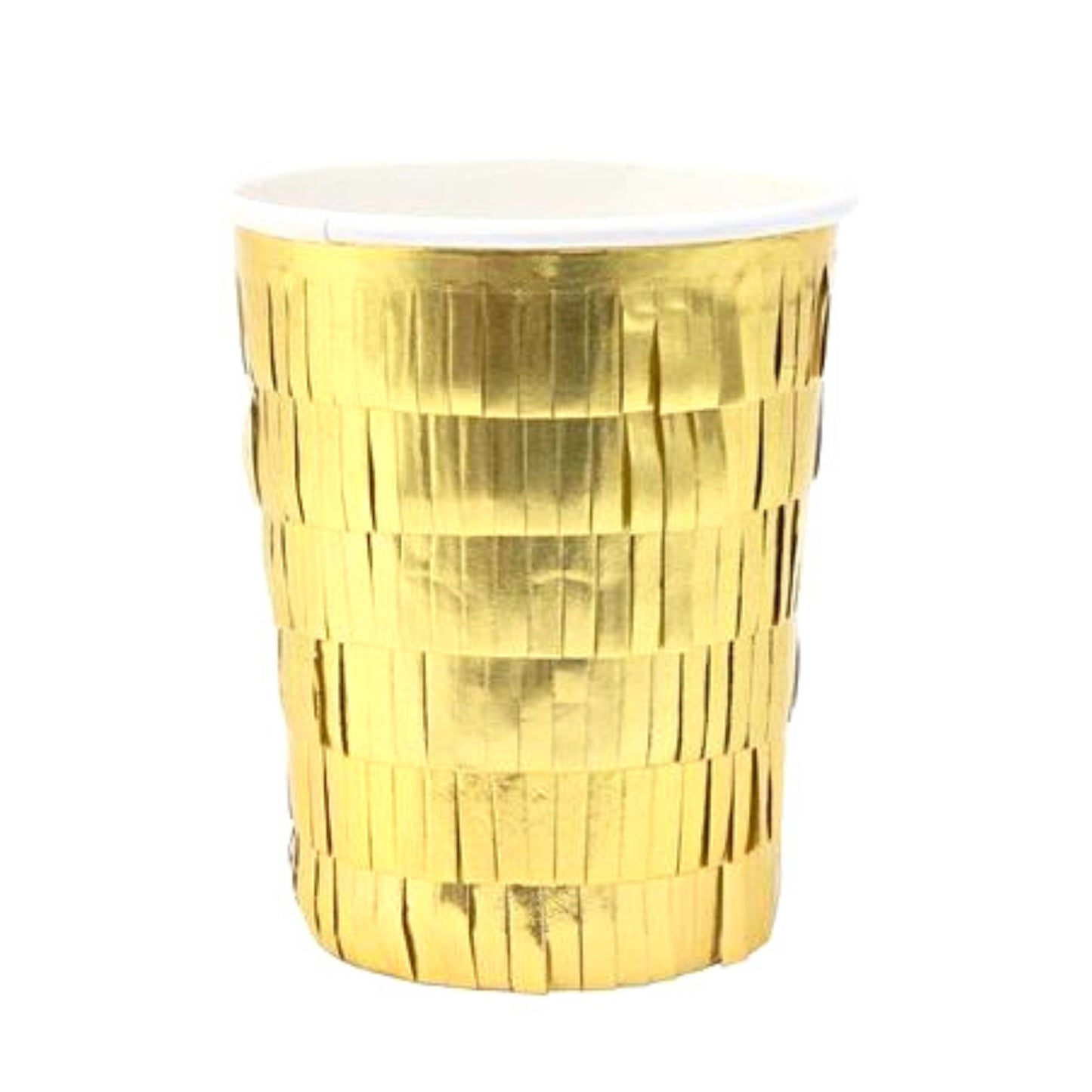 8 Gold Fringe Party Cups