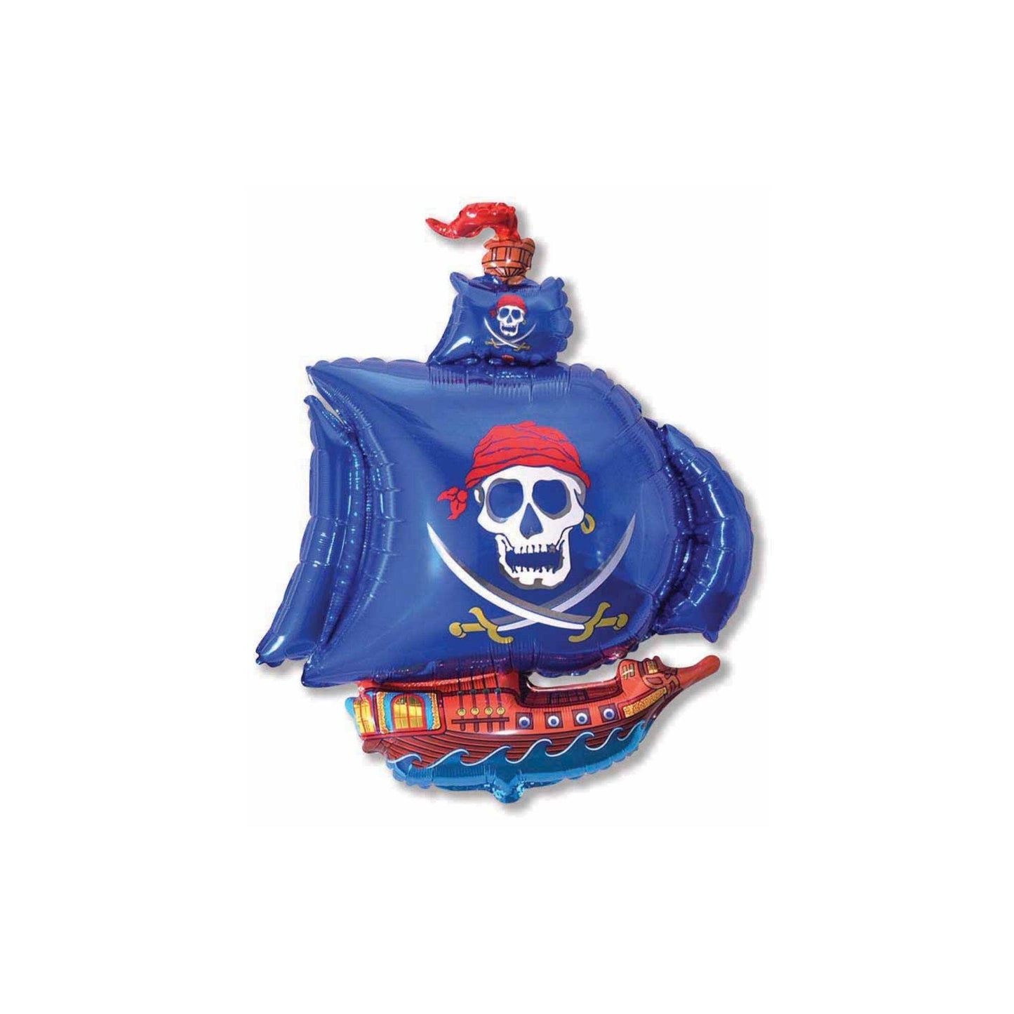 Blue Foil Pirate Ship Party Balloon