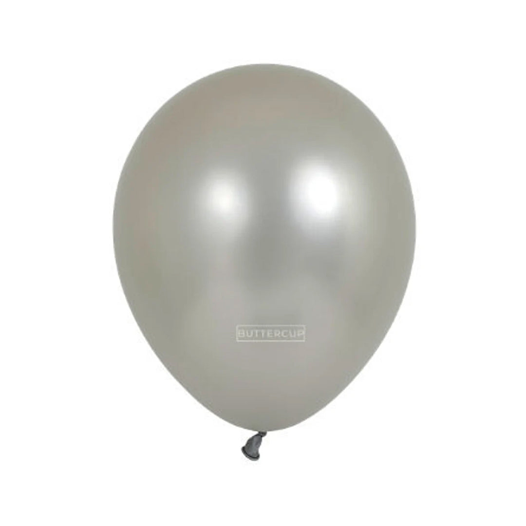 11" Metallic Silver Latex Balloons